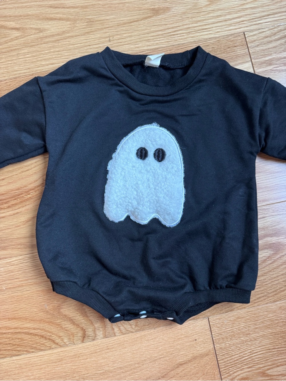 Black Kids Ghost Bubble Romper for Halloween